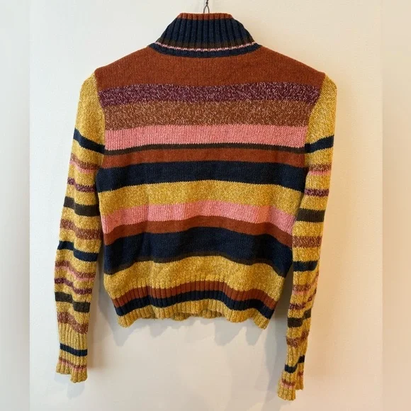 Frye Striped Multicolor Mock neck Sweater - Picture 7 of 7